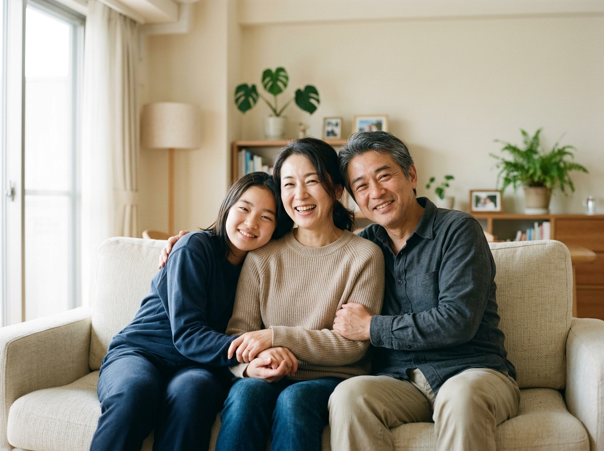 家族の写真に、自然に収まる