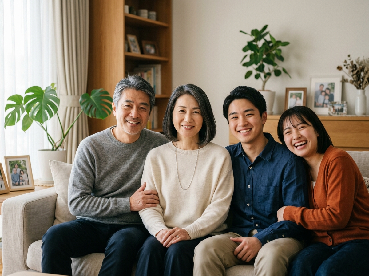 家族の記念写真に、品よく整った自分で残れる。