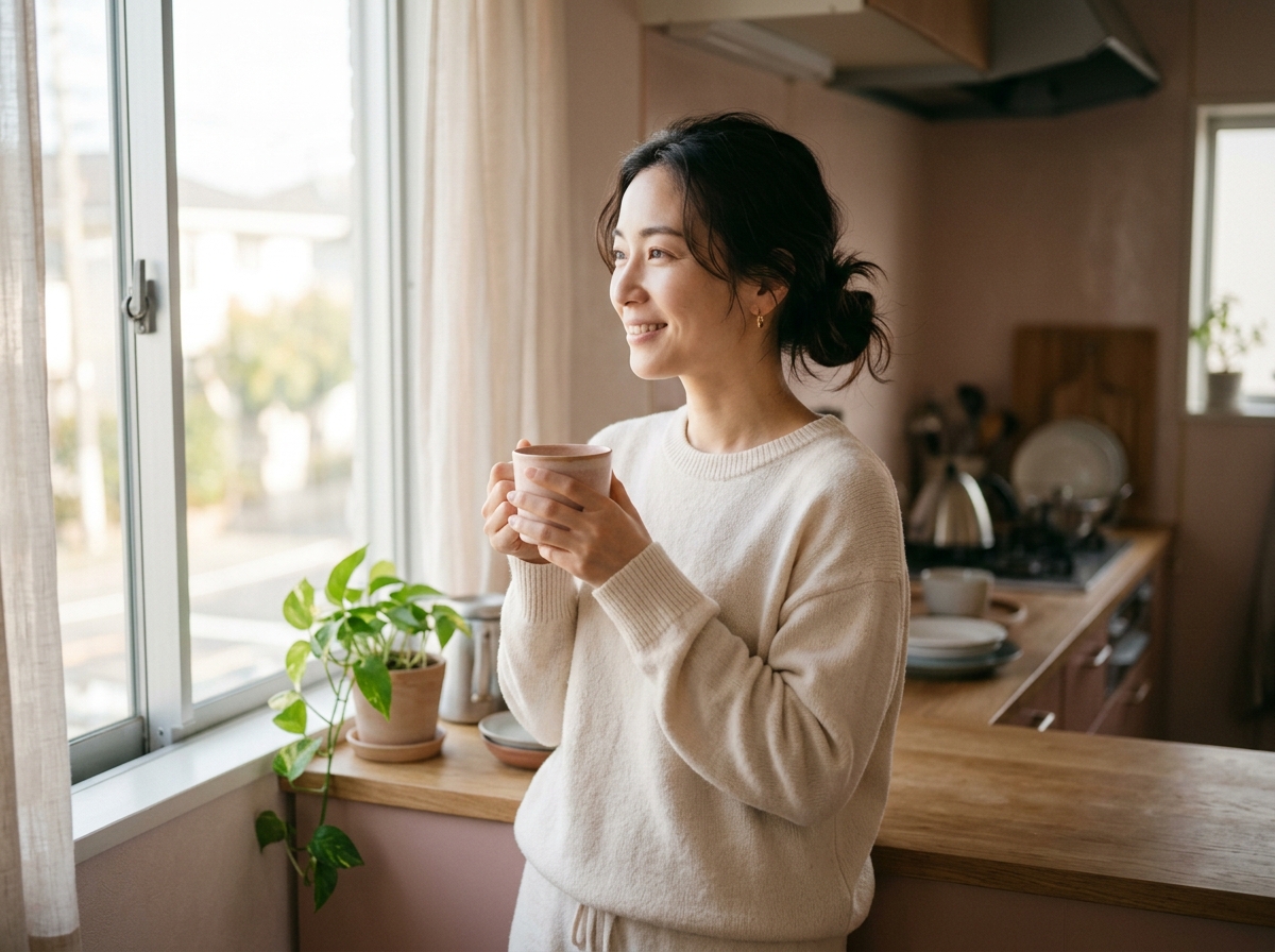 寝坊した朝も、顔はもう整っている。コーヒー1杯ぶんの余裕。