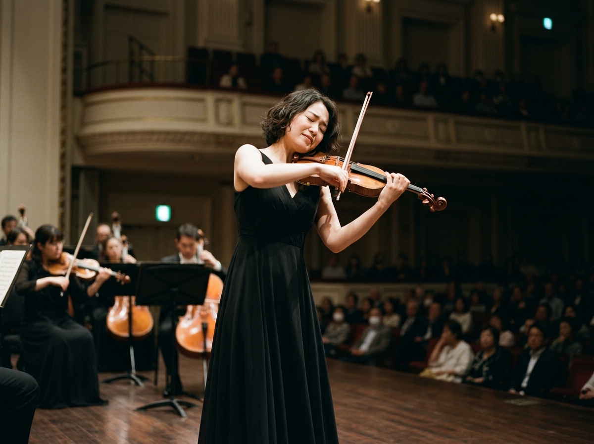 ステージの照明の下、表情ごと音楽を届ける瞬間。
