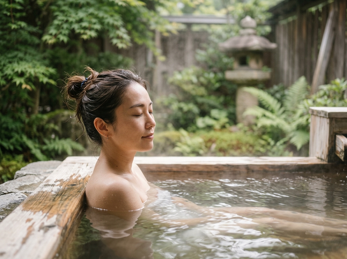 温泉でも、すっぴんでくつろげる