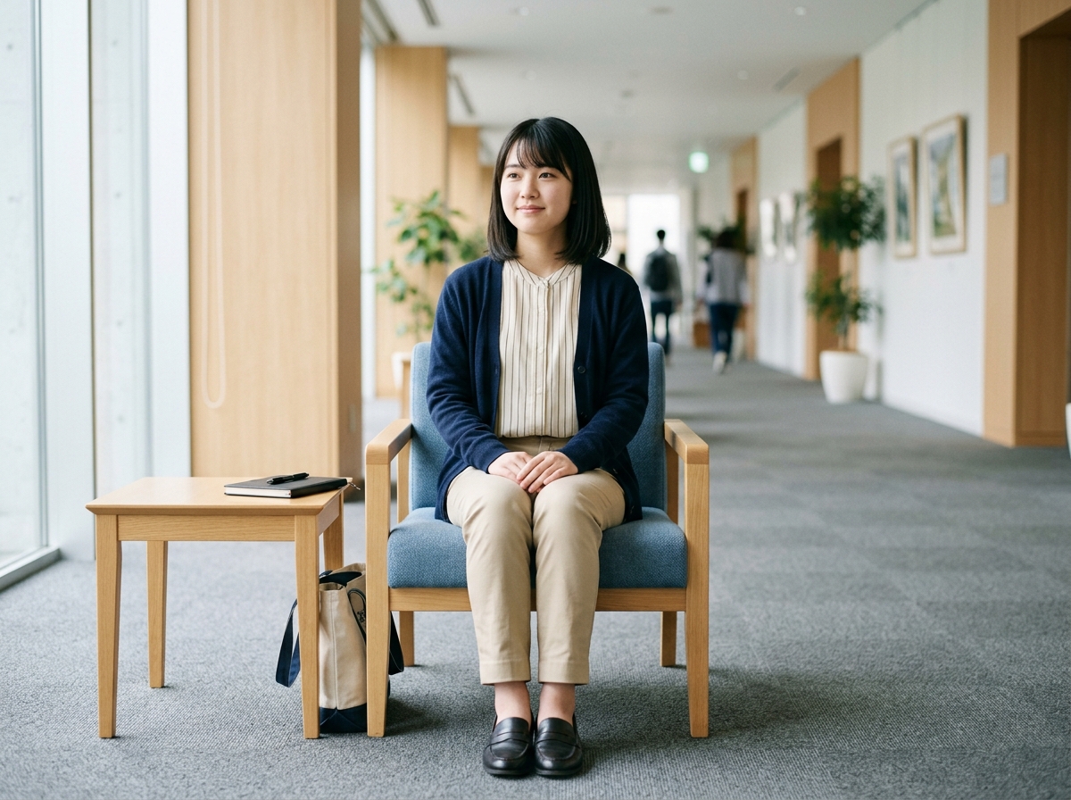 面接の控室で入室を待つ一瞬も、落ち着いていられる。