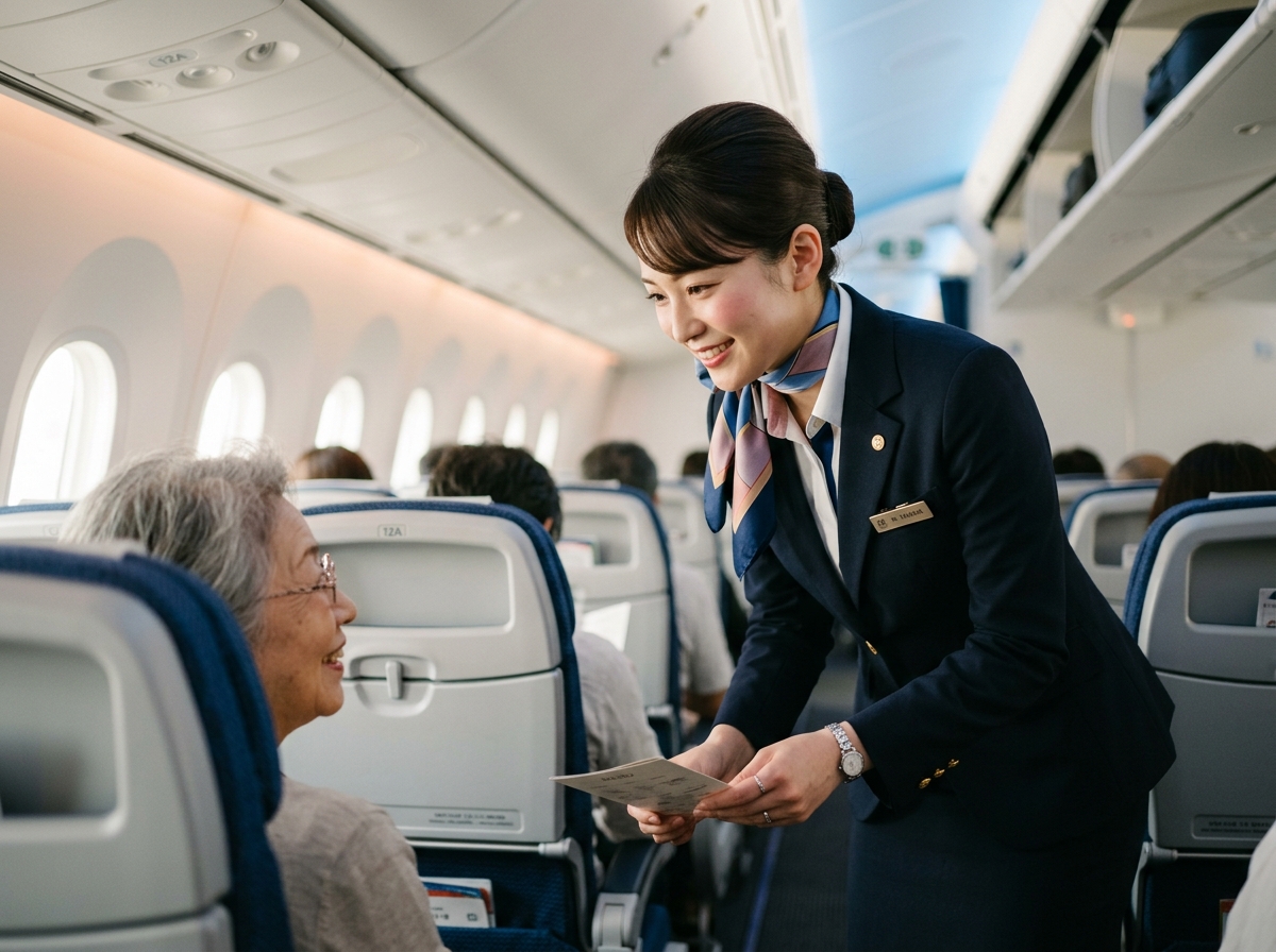 機内サービスの最中も、清潔感のある第一印象のまま