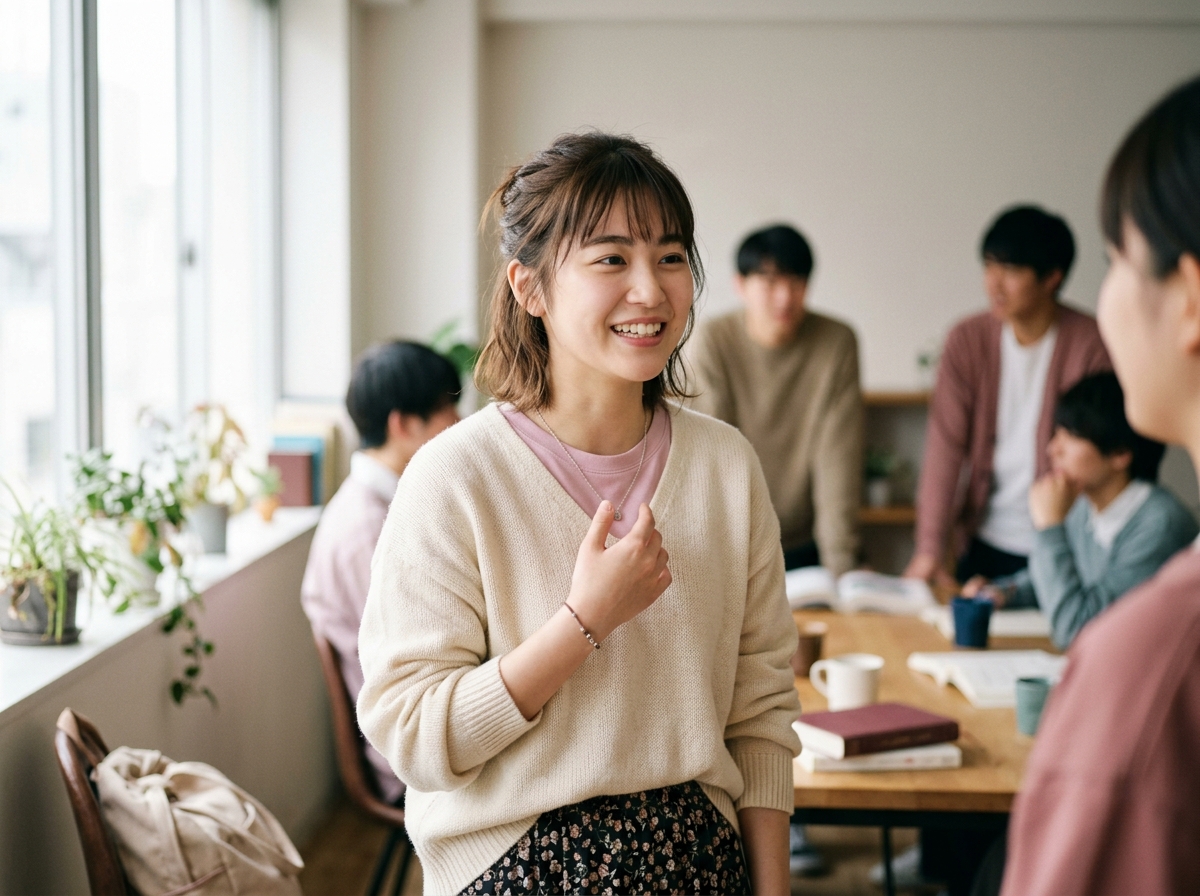 初対面でも、すっと笑える。第一印象に、ちょっと余裕が生まれる。