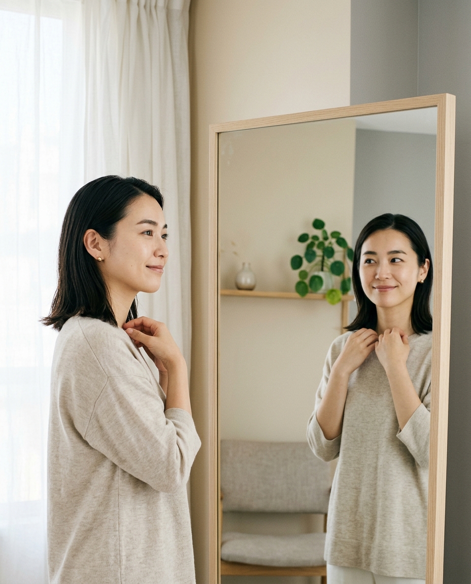 盛るのではなく、整った素顔を、いつでも撮れる状態にしておく。だから、どの一枚も自分らしく写る。