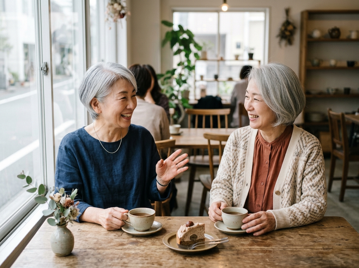 お友達とのお出かけも、お茶の時間も、自信を持って楽しめる。