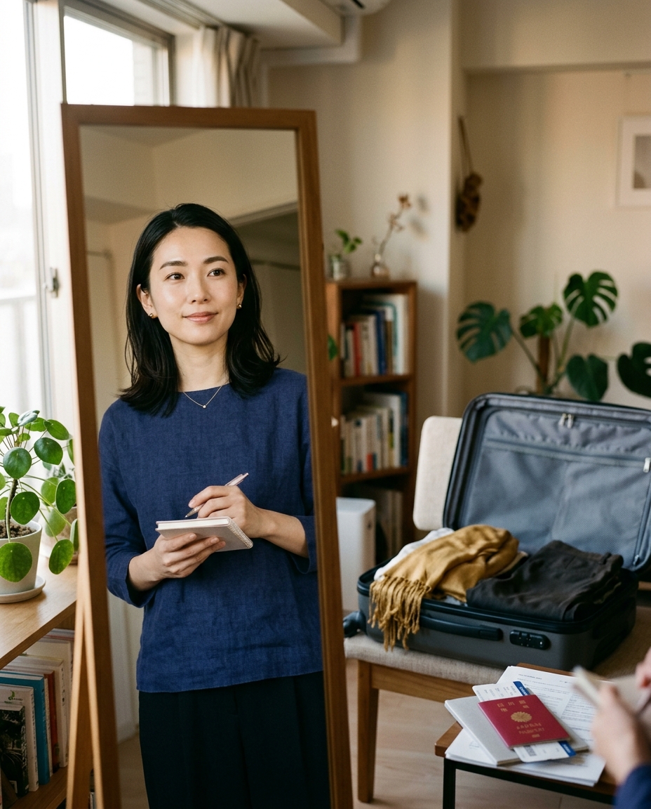 盛るためではなく、どこで暮らしても崩れないために。出発前に、自信を“備えて”いく。