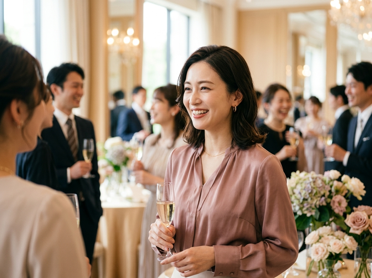 婚活パーティーでも、自然な好印象で会話を楽しめる。