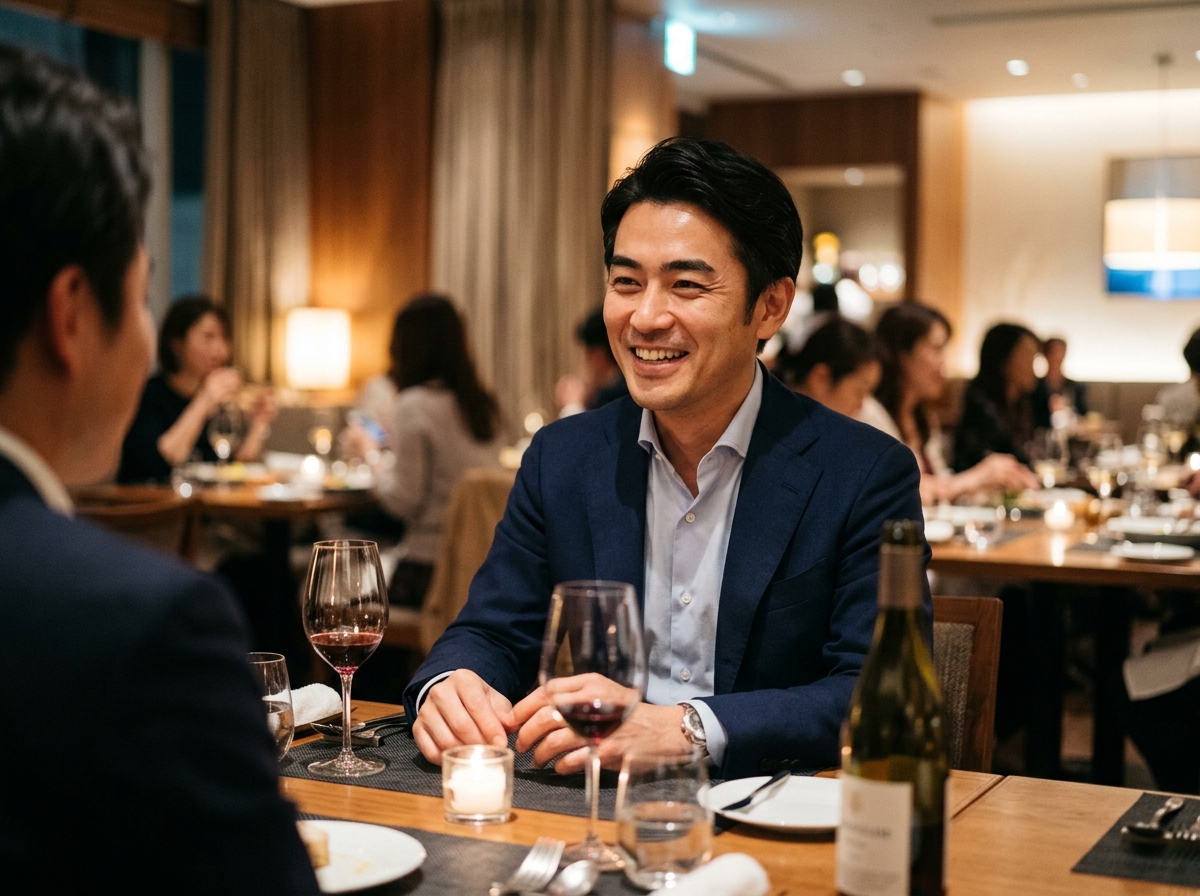 会食や接待でも、誠実な印象が自然に伝わる