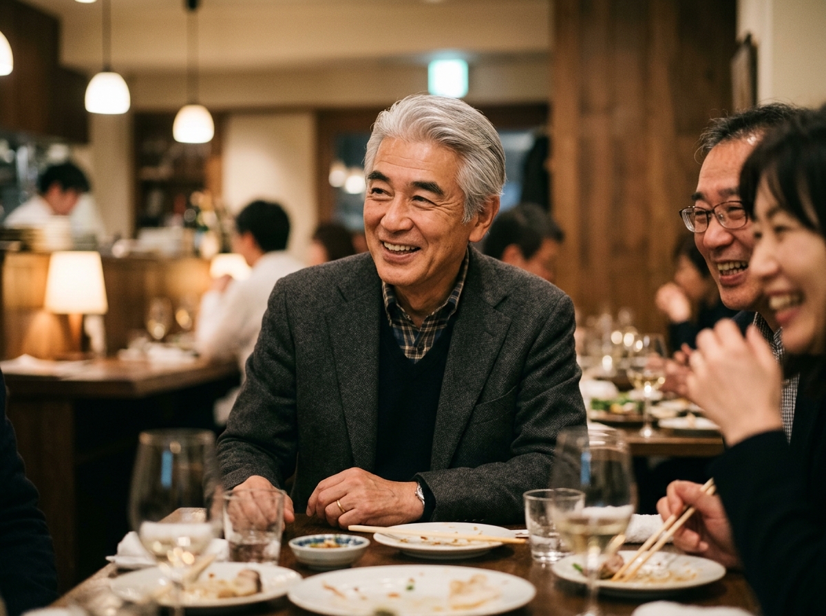 同窓会や記念写真に、晴れやかに収まる。
