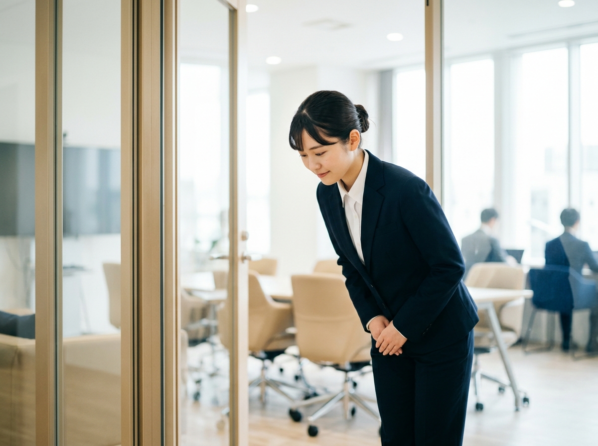 面接室に入る一瞬、清潔感のある人として見られる。
