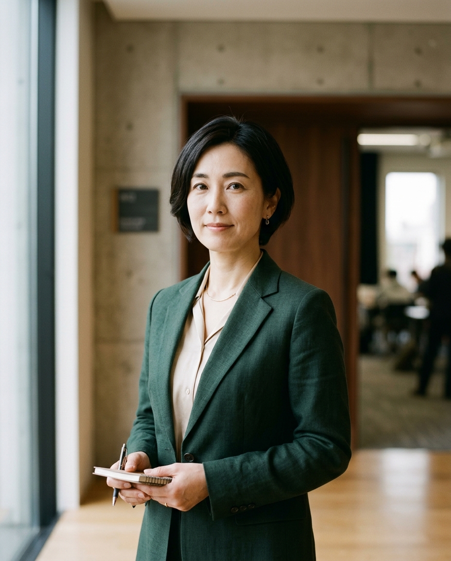 盛らない。崩れない。立つだけで、信頼だけが静かに伝わる。それが正解。