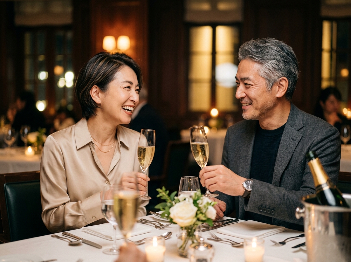 銀婚式の食事会で、自信を持って笑える。