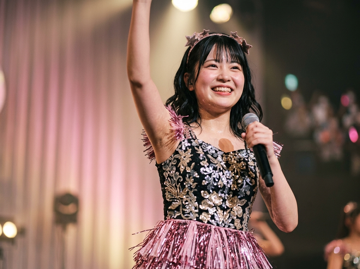 ライブ終盤、汗ばんでも輝きは続く笑顔