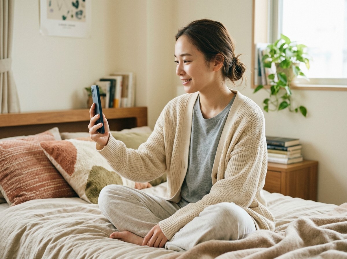 “今からすっぴん配信”も、素顔のままふらっと始められる。