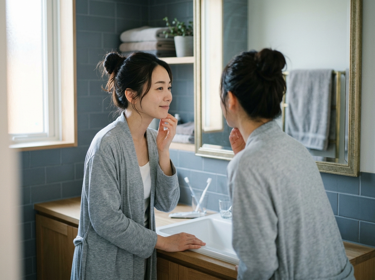 鏡を見ても、眉が気にならない朝