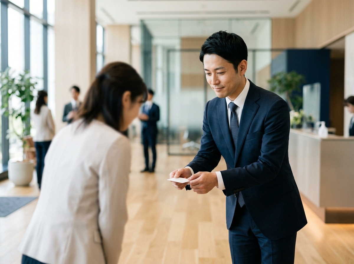 名刺交換の一瞬、清潔感のある人として見られる