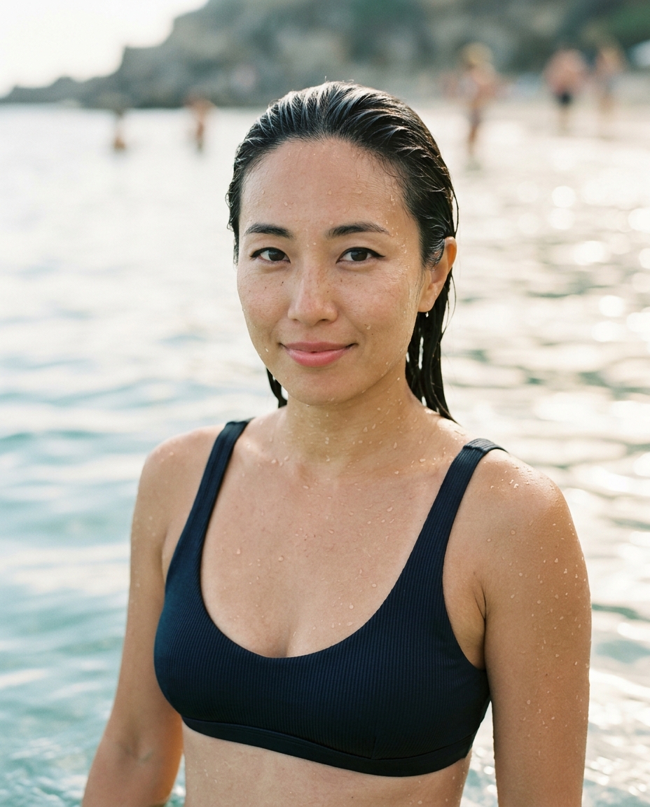 海に入っても、流れない。上がっても、整ったまま。