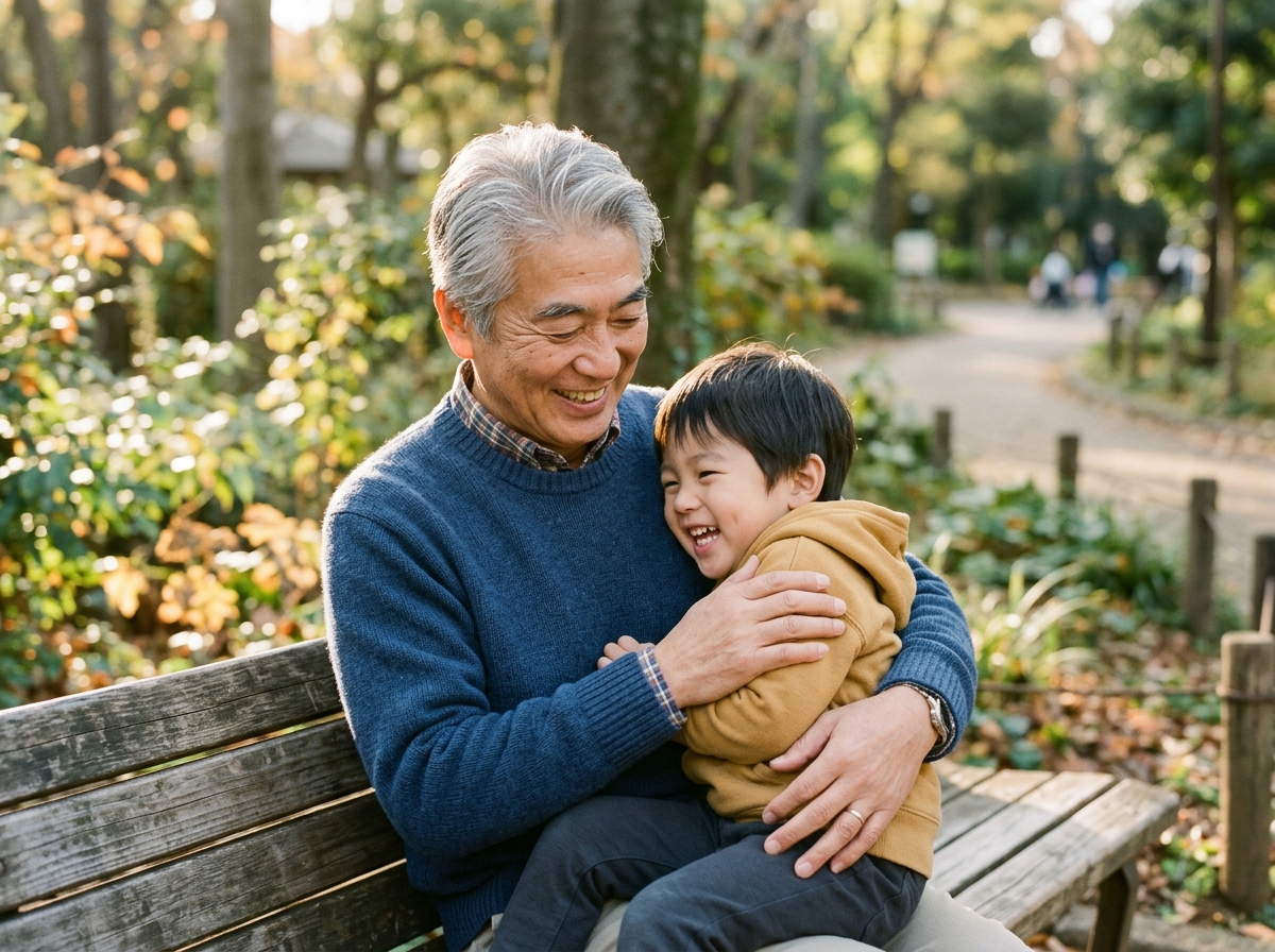 孫や家族と過ごす時間も、いい顔で。